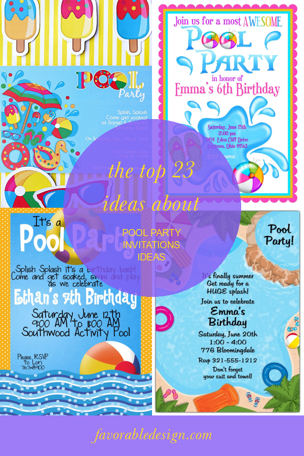 The top 23 Ideas About Pool Party Invitations Ideas Home, Family